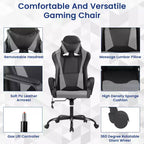 Silla BestMassage Gaming de oficina con respaldo alto y función de masaje con soporte lumbar, de piel sintética, giratoria con ruedas, para adultos y adolescentes