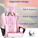Silla BestMassage Gaming de oficina con respaldo alto y función de masaje con soporte lumbar, de piel sintética, giratoria con ruedas, para adultos y adolescentes