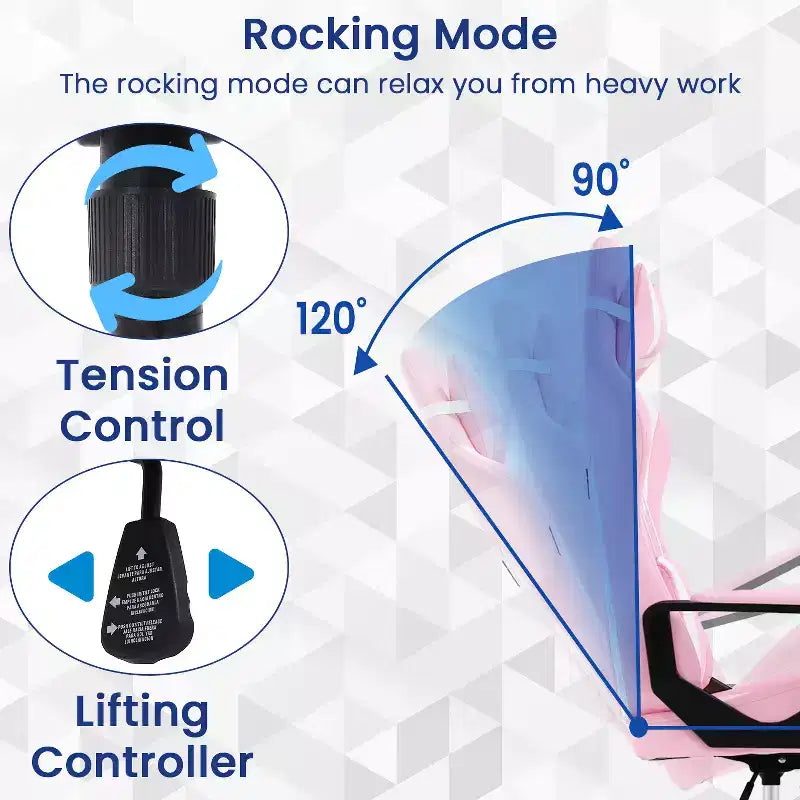 Silla BestMassage Gaming de oficina con respaldo alto y función de masaje con soporte lumbar, de piel sintética, giratoria con ruedas, para adultos y adolescentes