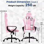 Silla BestMassage Gaming de oficina con respaldo alto y función de masaje con soporte lumbar, de piel sintética, giratoria con ruedas, para adultos y adolescentes