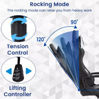 Silla BestMassage Gaming de oficina con respaldo alto y función de masaje con soporte lumbar, de piel sintética, giratoria con ruedas, para adultos y adolescentes