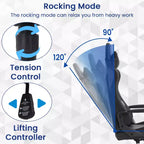 Silla BestMassage Gaming de oficina con respaldo alto y función de masaje con soporte lumbar, de piel sintética, giratoria con ruedas, para adultos y adolescentes