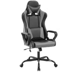 Silla BestMassage Gaming de oficina con respaldo alto y función de masaje con soporte lumbar, de piel sintética, giratoria con ruedas, para adultos y adolescentes