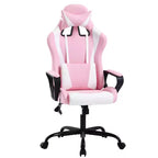 Silla BestMassage Gaming de oficina con respaldo alto y función de masaje con soporte lumbar, de piel sintética, giratoria con ruedas, para adultos y adolescentes