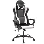 Silla BestMassage Gaming de oficina con respaldo alto y función de masaje con soporte lumbar, de piel sintética, giratoria con ruedas, para adultos y adolescentes