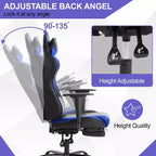 Silla Gamer BestMassage Silla de Computadora para Juegos con Soporte Lumbar y Reposapiés Diseño Giratorio con Ruedas Silla de Oficina para Hogar, Oficina y Juegos