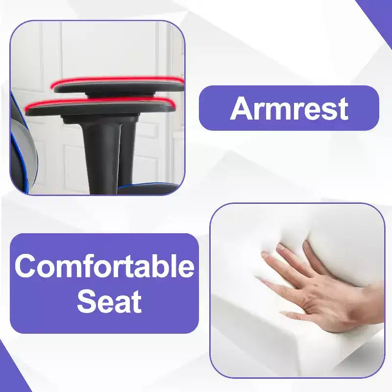 Silla Gamer BestMassage Silla de Computadora para Juegos con Soporte Lumbar y Reposapiés Diseño Giratorio con Ruedas Silla de Oficina para Hogar, Oficina y Juegos