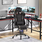 Silla Gamer BestMassage Silla de Computadora para Juegos con Soporte Lumbar y Reposapiés Diseño Giratorio con Ruedas Silla de Oficina para Hogar, Oficina y Juegos