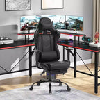 Silla Gamer BestMassage Silla de Computadora para Juegos con Soporte Lumbar y Reposapiés Diseño Giratorio con Ruedas Silla de Oficina para Hogar, Oficina y Juegos