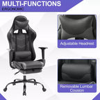 Silla Gamer BestMassage Silla de Computadora para Juegos con Soporte Lumbar y Reposapiés Diseño Giratorio con Ruedas Silla de Oficina para Hogar, Oficina y Juegos