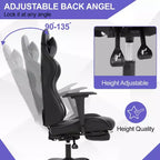 Silla Gamer BestMassage Silla de Computadora para Juegos con Soporte Lumbar y Reposapiés Diseño Giratorio con Ruedas Silla de Oficina para Hogar, Oficina y Juegos