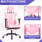Silla Gamer BestMassage Silla de Computadora para Juegos con Soporte Lumbar y Reposapiés Diseño Giratorio con Ruedas Silla de Oficina para Hogar, Oficina y Juegos