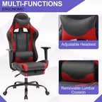 Silla Gamer BestMassage Silla de Computadora para Juegos con Soporte Lumbar y Reposapiés Diseño Giratorio con Ruedas Silla de Oficina para Hogar, Oficina y Juegos