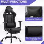 Silla Gamer BestMassage Silla de Computadora para Juegos con Soporte Lumbar y Reposapiés Diseño Giratorio con Ruedas Silla de Oficina para Hogar, Oficina y Juegos