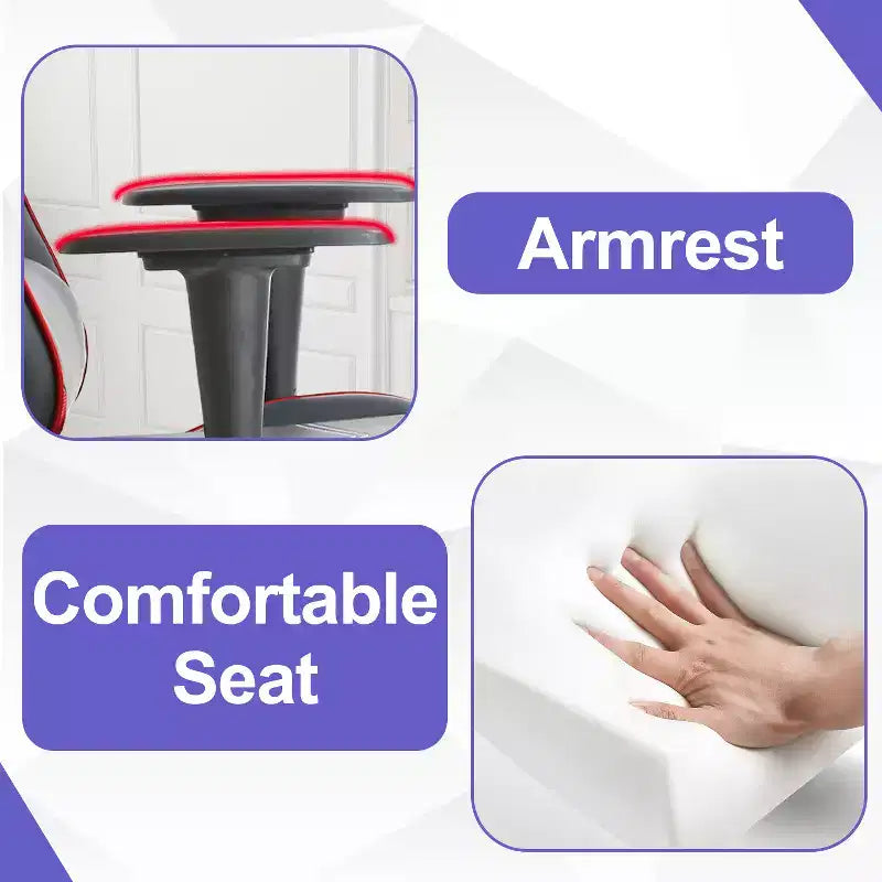 Silla Gamer BestMassage Silla de Computadora para Juegos con Soporte Lumbar y Reposapiés Diseño Giratorio con Ruedas Silla de Oficina para Hogar, Oficina y Juegos
