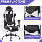 Silla Gamer BestMassage Silla de Computadora para Juegos con Soporte Lumbar y Reposapiés Diseño Giratorio con Ruedas Silla de Oficina para Hogar, Oficina y Juegos