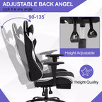 Silla Gamer BestMassage Silla de Computadora para Juegos con Soporte Lumbar y Reposapiés Diseño Giratorio con Ruedas Silla de Oficina para Hogar, Oficina y Juegos