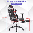 Silla Gamer BestMassage Silla de Computadora para Juegos con Soporte Lumbar y Reposapiés Diseño Giratorio con Ruedas Silla de Oficina para Hogar, Oficina y Juegos