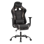 Silla Gamer BestMassage Silla de Computadora para Juegos con Soporte Lumbar y Reposapiés Diseño Giratorio con Ruedas Silla de Oficina para Hogar, Oficina y Juegos