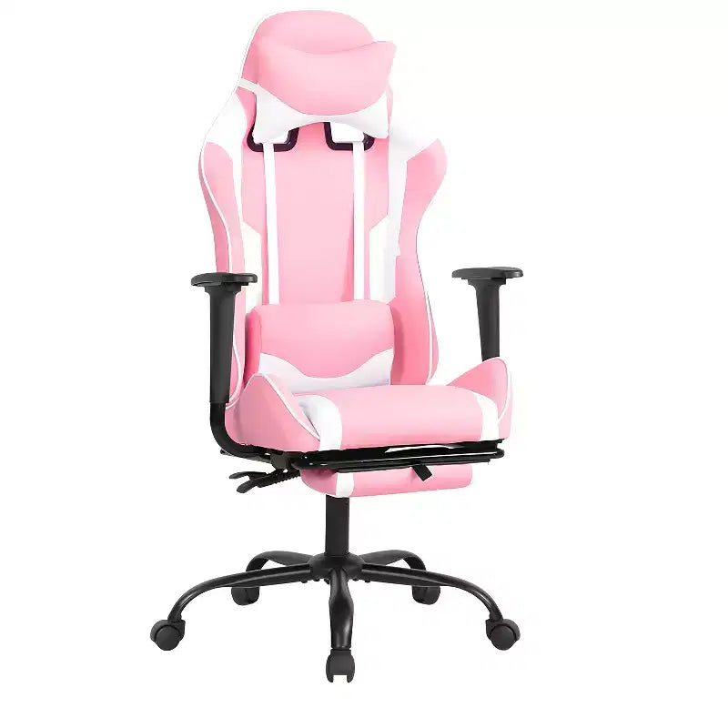Silla Gamer BestMassage Silla de Computadora para Juegos con Soporte Lumbar y Reposapiés Diseño Giratorio con Ruedas Silla de Oficina para Hogar, Oficina y Juegos