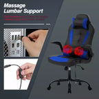 Silla de juego BestMassage Silla de escritorio para computadora con soporte lumbar Tapicería y base de silla giratoria con ruedas para juegos de PC y uso ejecutivo