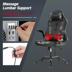 Silla de juego BestMassage Silla de escritorio para computadora con soporte lumbar Tapicería y base de silla giratoria con ruedas para juegos de PC y uso ejecutivo