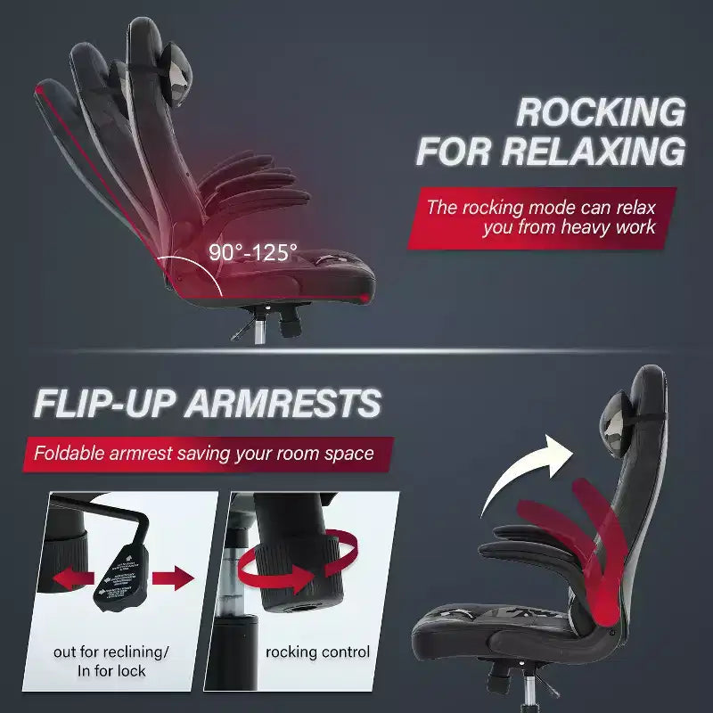 Silla de juego BestMassage Silla de escritorio para computadora con soporte lumbar Tapicería y base de silla giratoria con ruedas para juegos de PC y uso ejecutivo