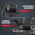 Silla de juego BestMassage Silla de escritorio para computadora con soporte lumbar Tapicería y base de silla giratoria con ruedas para juegos de PC y uso ejecutivo
