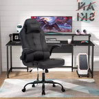 Silla de juego BestMassage Silla de escritorio para computadora con soporte lumbar Tapicería y base de silla giratoria con ruedas para juegos de PC y uso ejecutivo