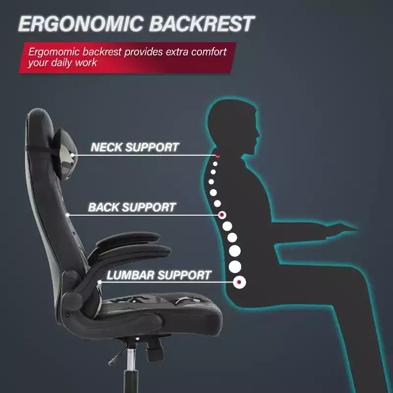 Silla de juego BestMassage Silla de escritorio para computadora con soporte lumbar Tapicería y base de silla giratoria con ruedas para juegos de PC y uso ejecutivo