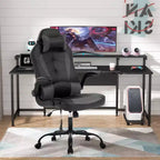 Silla de juego BestMassage Silla de escritorio para computadora con soporte lumbar Tapicería y base de silla giratoria con ruedas para juegos de PC y uso ejecutivo