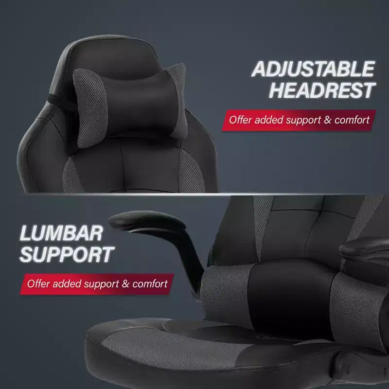 Silla de juego BestMassage Silla de escritorio para computadora con soporte lumbar Tapicería y base de silla giratoria con ruedas para juegos de PC y uso ejecutivo