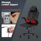 Silla de juego BestMassage Silla de escritorio para computadora con soporte lumbar Tapicería y base de silla giratoria con ruedas para juegos de PC y uso ejecutivo