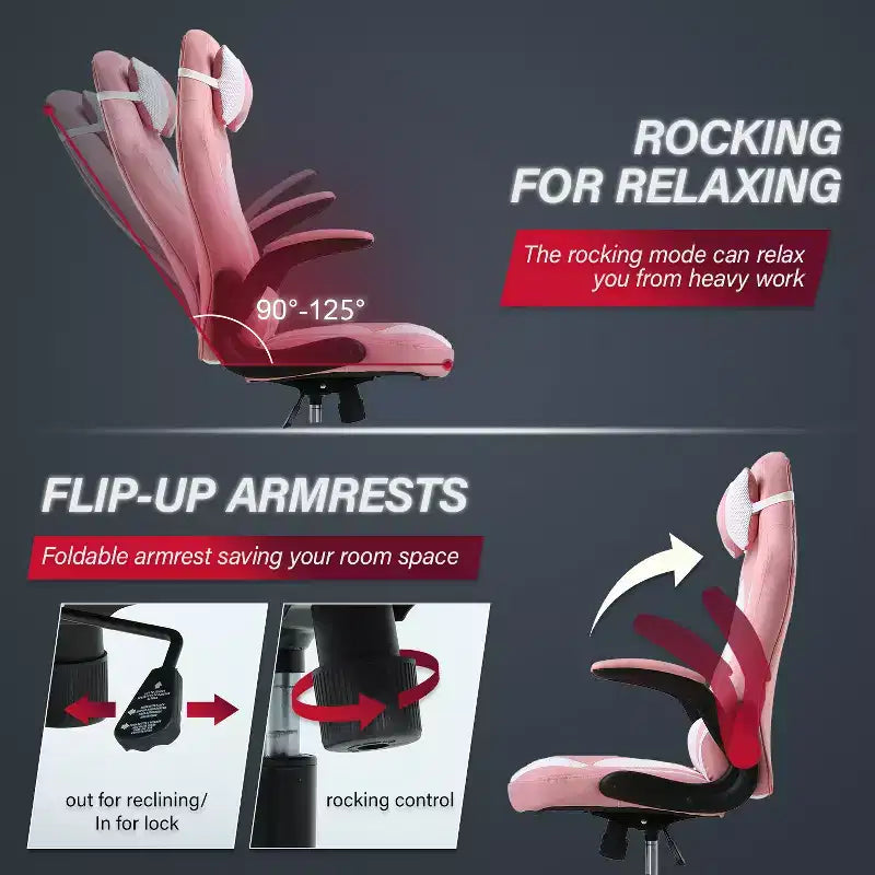 Silla de juego BestMassage Silla de escritorio para computadora con soporte lumbar Tapicería y base de silla giratoria con ruedas para juegos de PC y uso ejecutivo
