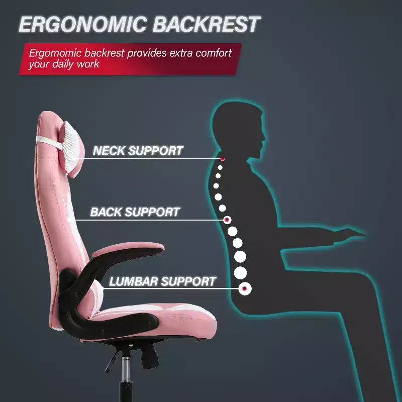 Silla de juego BestMassage Silla de escritorio para computadora con soporte lumbar Tapicería y base de silla giratoria con ruedas para juegos de PC y uso ejecutivo