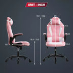 Silla de juego BestMassage Silla de escritorio para computadora con soporte lumbar Tapicería y base de silla giratoria con ruedas para juegos de PC y uso ejecutivo