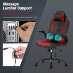 Silla de juego BestMassage Silla de escritorio para computadora con soporte lumbar Tapicería y base de silla giratoria con ruedas para juegos de PC y uso ejecutivo