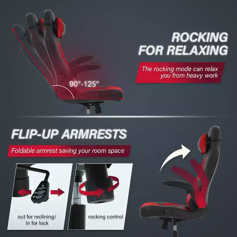 Silla de juego BestMassage Silla de escritorio para computadora con soporte lumbar Tapicería y base de silla giratoria con ruedas para juegos de PC y uso ejecutivo