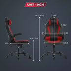 Silla de juego BestMassage Silla de escritorio para computadora con soporte lumbar Tapicería y base de silla giratoria con ruedas para juegos de PC y uso ejecutivo