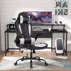 Silla de juego BestMassage Silla de escritorio para computadora con soporte lumbar Tapicería y base de silla giratoria con ruedas para juegos de PC y uso ejecutivo