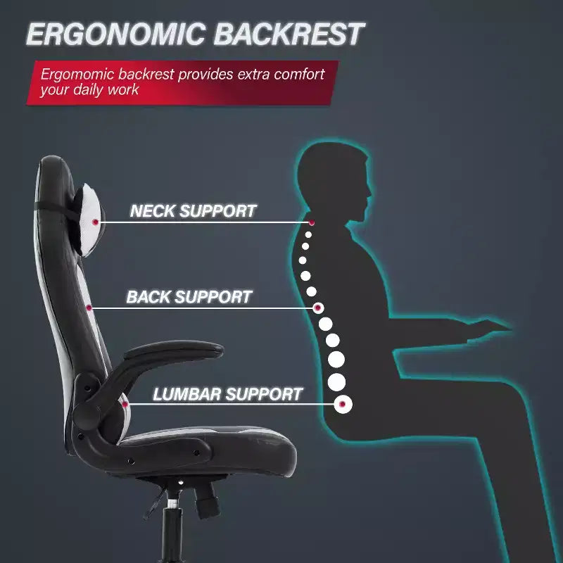 Silla de juego BestMassage Silla de escritorio para computadora con soporte lumbar Tapicería y base de silla giratoria con ruedas para juegos de PC y uso ejecutivo