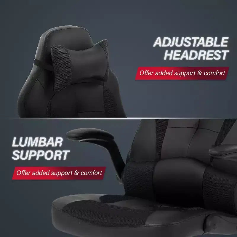 Silla de juego BestMassage Silla de escritorio para computadora con soporte lumbar Tapicería y base de silla giratoria con ruedas para juegos de PC y uso ejecutivo
