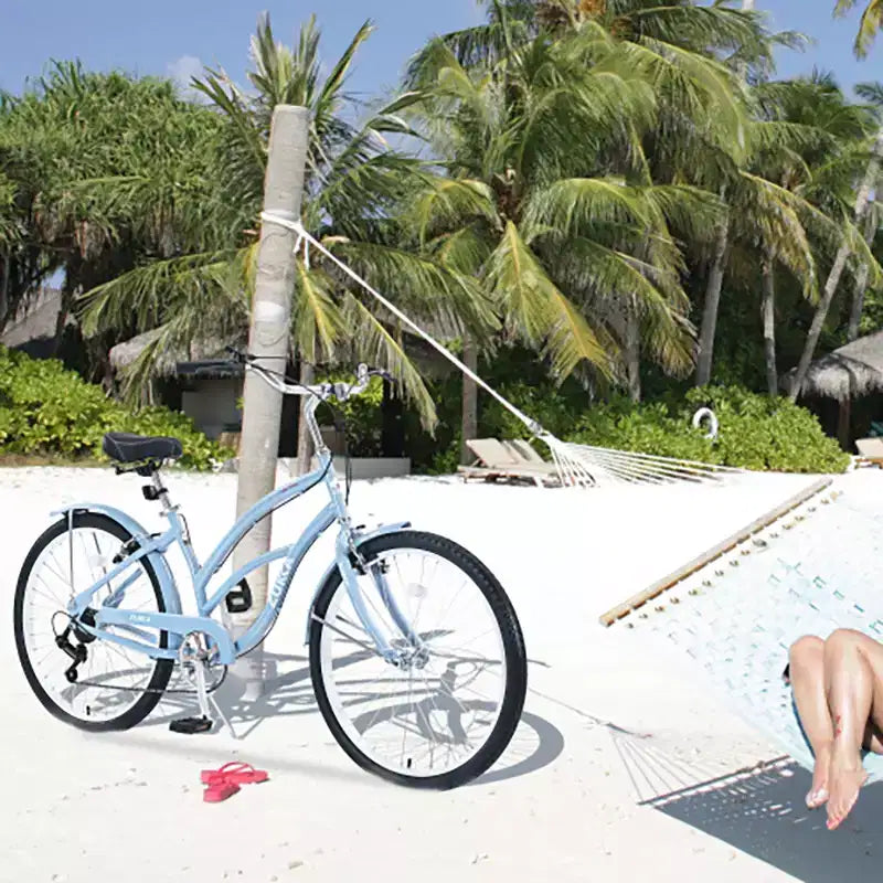 Bicicleta Crucero de 26 Pulgadas, 7 Velocidades Múltiples Colores Hombres Mujeres Bicicleta Crucero de Playa con Frenos V Delanteros y Traseros