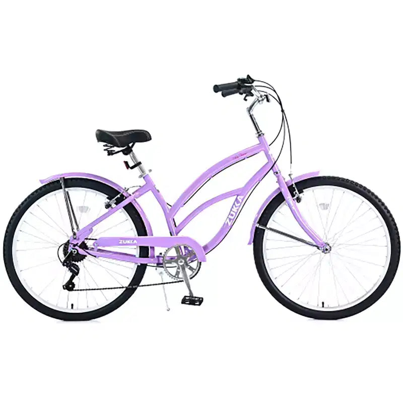 Bicicleta Crucero de 26 Pulgadas, 7 Velocidades Múltiples Colores Hombres Mujeres Bicicleta Crucero de Playa con Frenos V Delanteros y Traseros