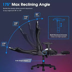 Douxlife Silla Ergonómica Gamer Moderna con Masaje de 7 Puntos, Reposapiés y Reposabrazos Ajustables Negra