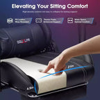 Douxlife Silla Ergonómica Gamer Moderna con Masaje de 7 Puntos, Reposapiés y Reposabrazos Ajustables Negra
