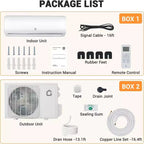 Garvee Aire Acondicionado y Calefacción Mini Split 9000 BTU, Unidad Mini AC con Bomba de Calor y WiFi, 115V, Blanco