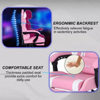 FDW Silla Gaming Silla de Escritorio de Carreras con Reposapiés Soporte Lumbar Reposacabezas Reposabrazos Silla de Oficina Giratoria Ajustable para PC Gamer