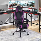 FDW Silla Gaming Silla de Escritorio de Carreras con Reposapiés Soporte Lumbar Reposacabezas Reposabrazos Silla de Oficina Giratoria Ajustable para PC Gamer