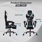 FDW Silla Gaming Silla de Escritorio de Carreras con Reposapiés Soporte Lumbar Reposacabezas Reposabrazos Silla de Oficina Giratoria Ajustable para PC Gamer